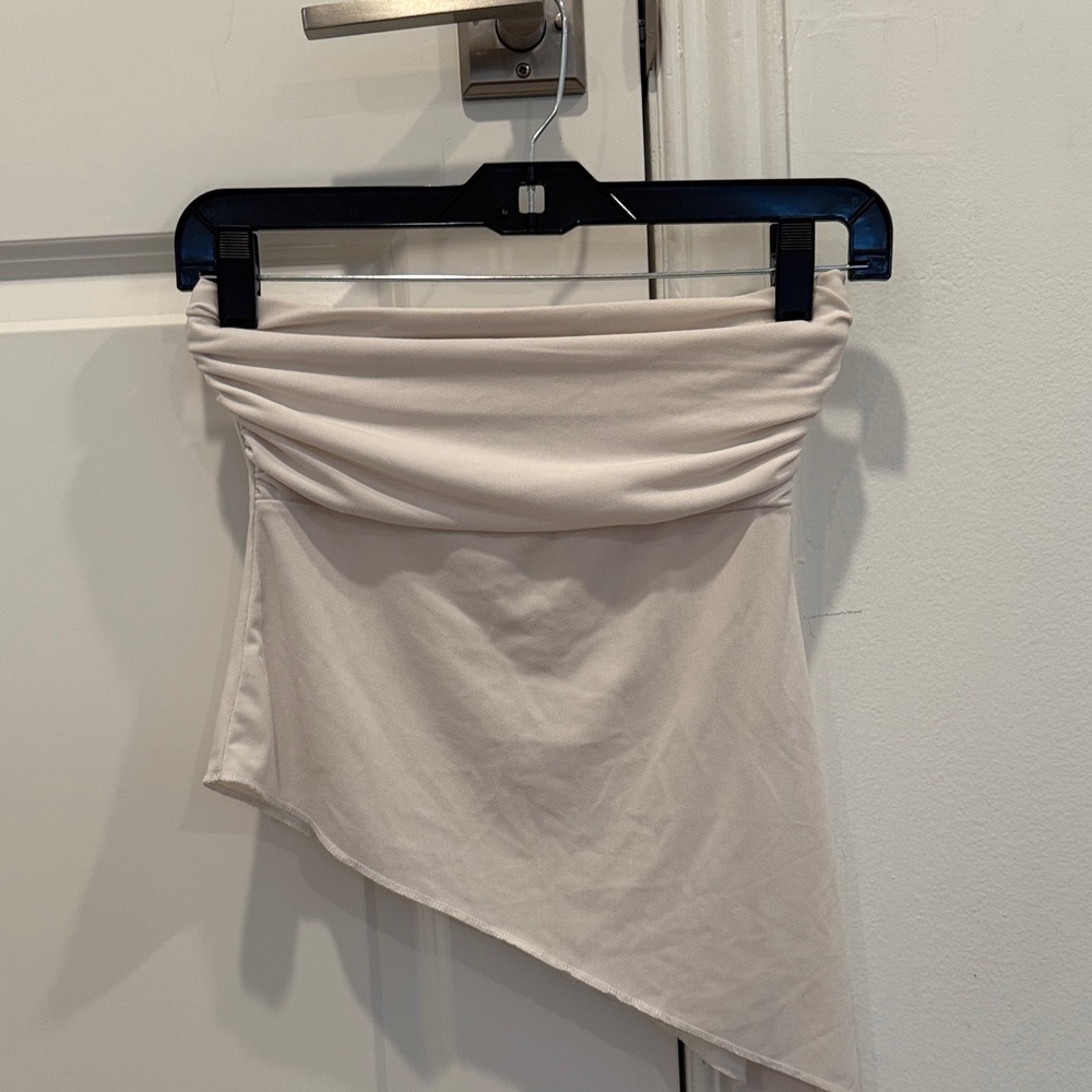 Asymmetric Draped Top in Light Beige Urban Outfitters